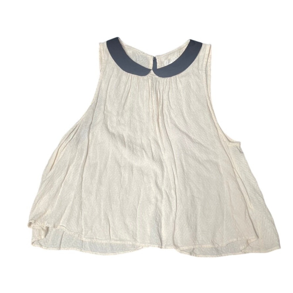 Cooperative‎ Urban Outfitters Cream Peter Pan Collar Button Back Babydoll Top M